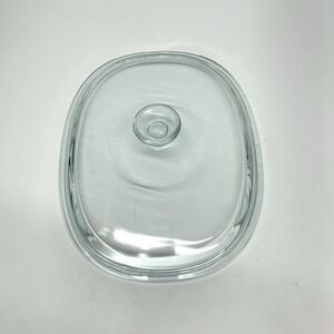 Pyrex Lid DC1.5C Clear Glass Oval Lid  11" X 8.5" Corning Ware Casserole Dishes